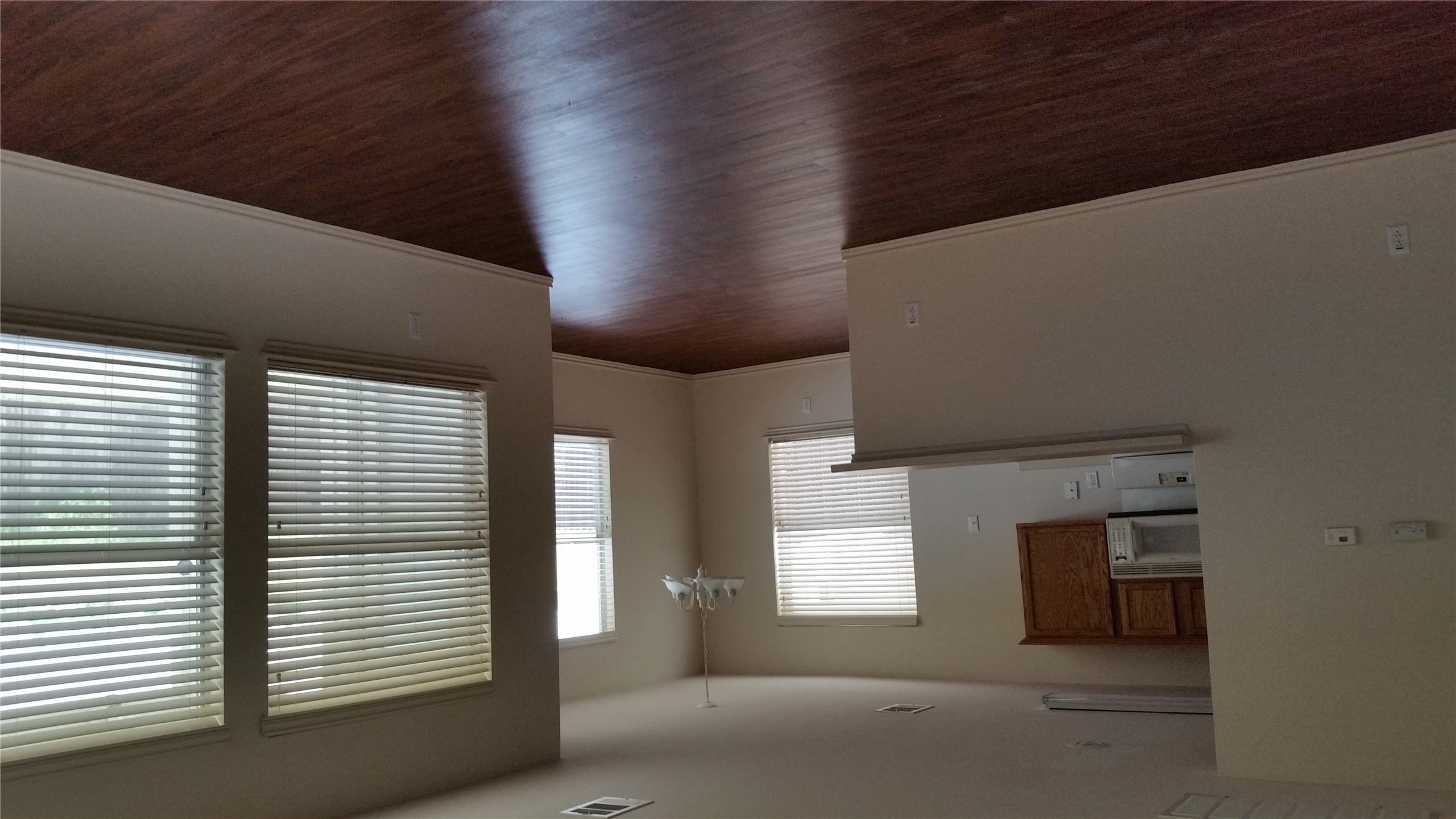 1324 Peppermint Trail Pflugerville, TX 78660 - Photo 6 of 33 Unfurnished living room with hanging lights and dark wood-style flooring
