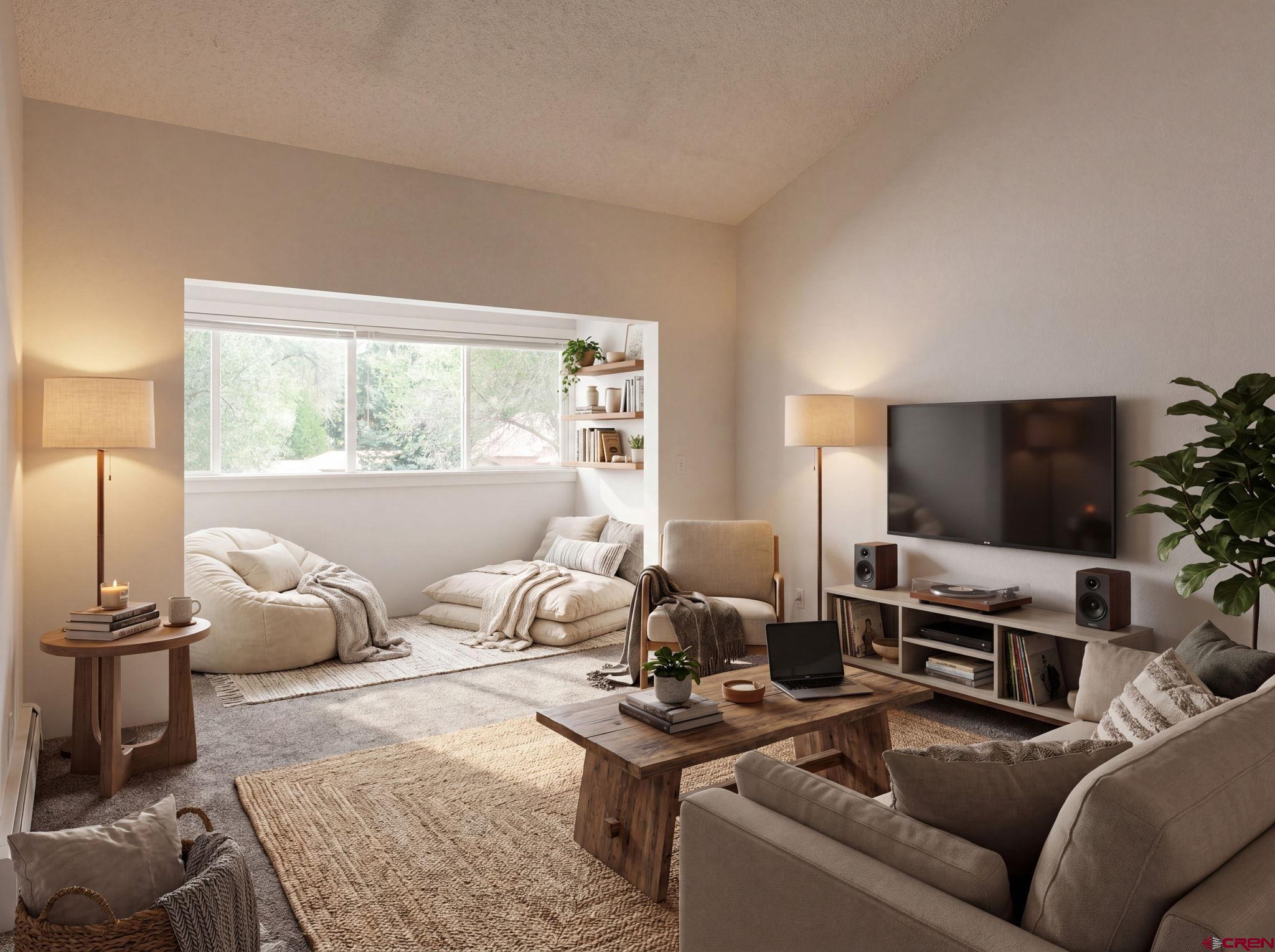 1135 Florida Road, Unit A29 Durango, CO 81301 - Photo 13 of 33 a living room with furniture and a flat screen tv