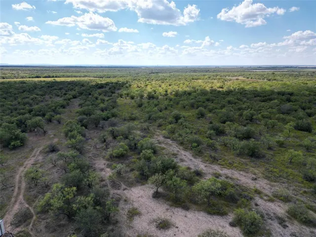 a view of a field with an ocean