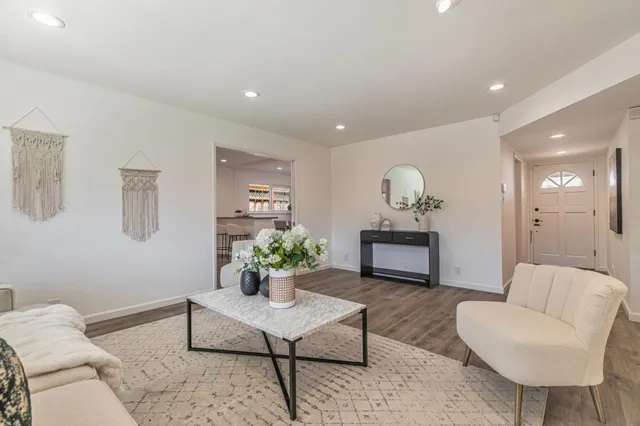 a living room with furniture