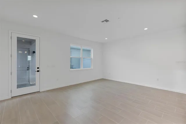 an empty room with a window