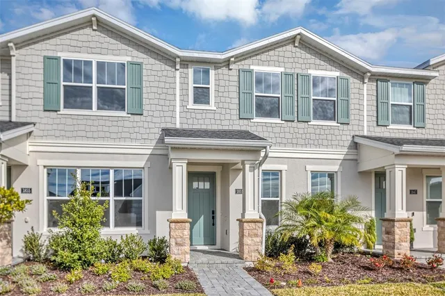 front view of a brick house