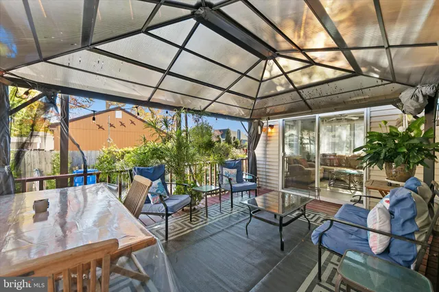 a outdoor living space with furniture