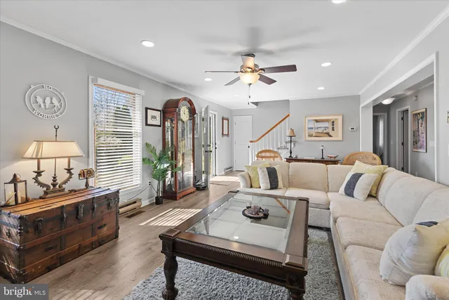 a living room with furniture