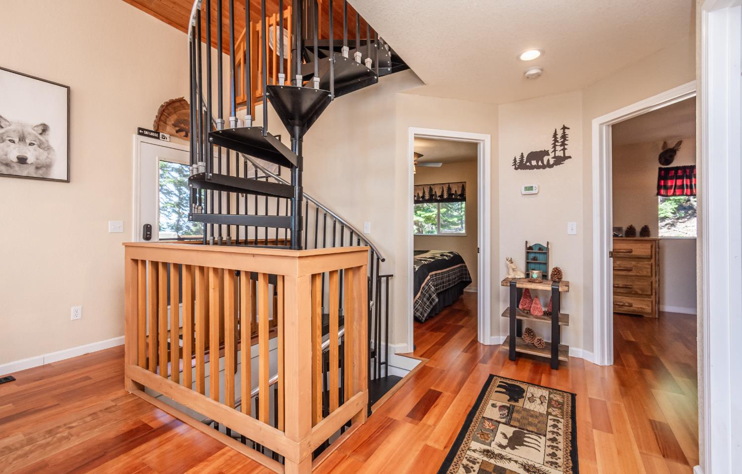1070 Mountain View Road Arnold, CA 95223 - Photo 70 of 99 a view of a hallway with workspace and wooden floor