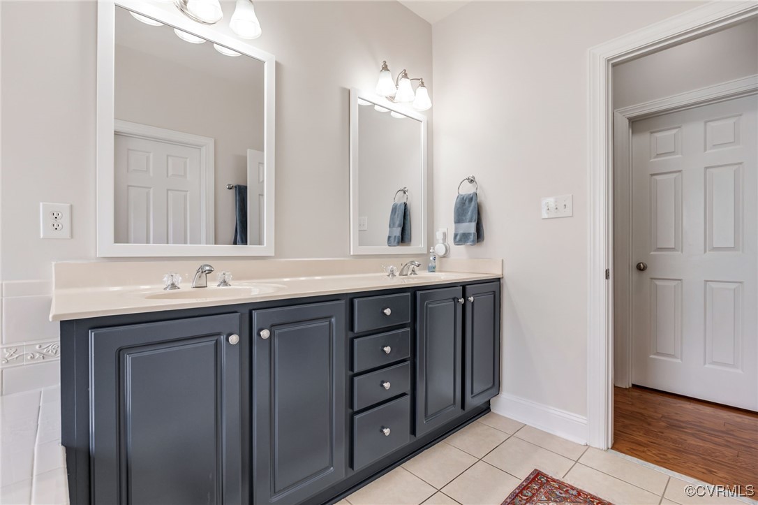 5060 Park Commons Loop Glen Allen, VA 23059 - Photo 24 of 38 a bathroom with a double vanity sink and a mirror