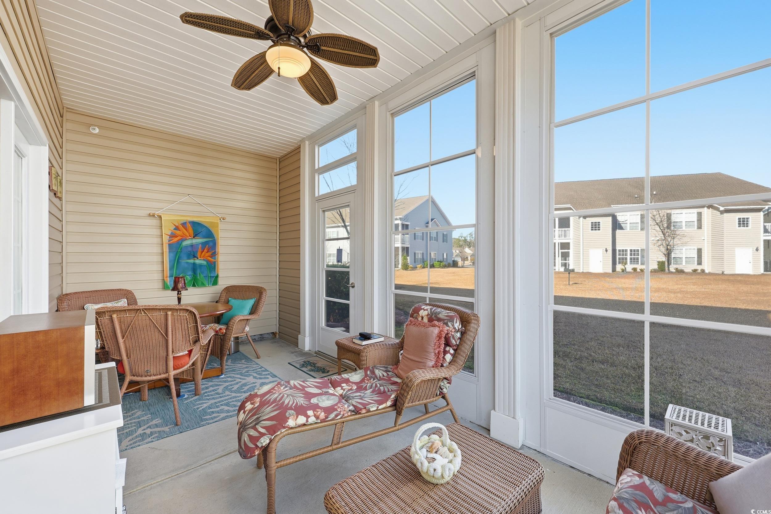 822 Sail Lane, Unit 103 Murrells Inlet, SC 29576 - Photo 28 of 37 Sunroom with ceiling fan