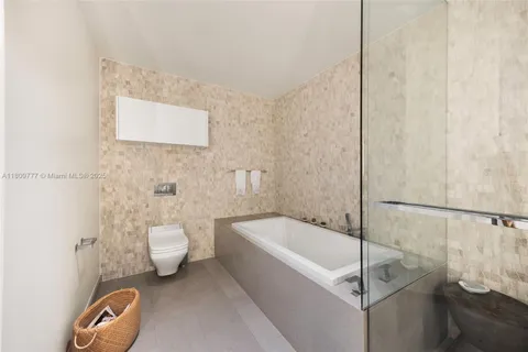 a bathroom with a toilet and a bathtub