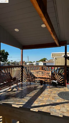 a view of a gym with trees