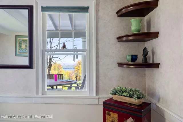 a view of a bathroom from a window