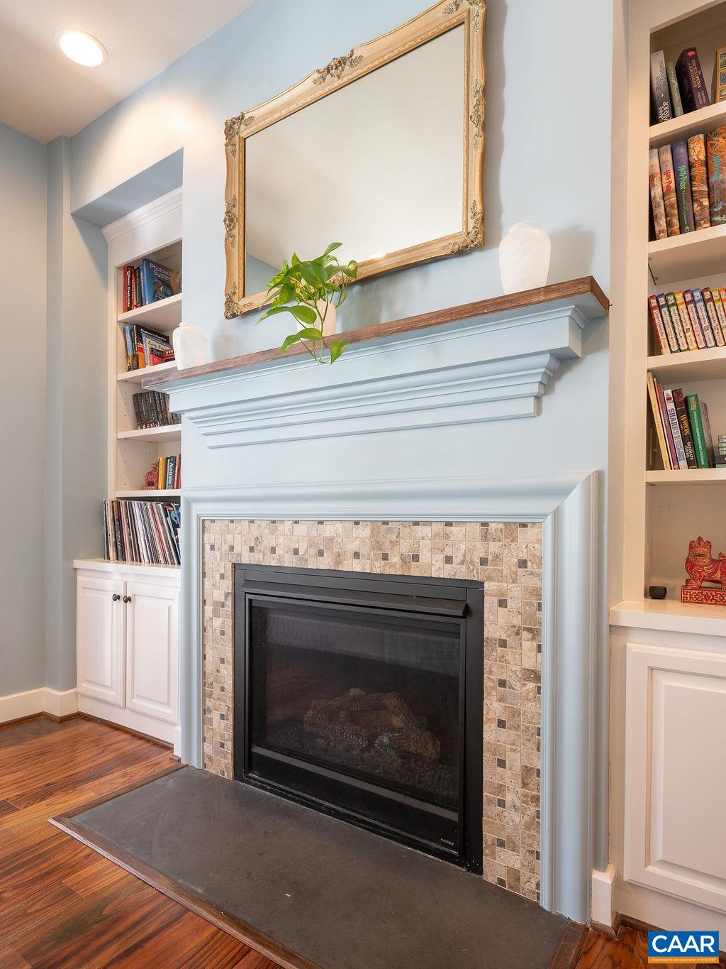 2052 Avinity Loop Charlottesville, VA 22902 - Photo 4 of 39 a living room with a fireplace and a book shelf