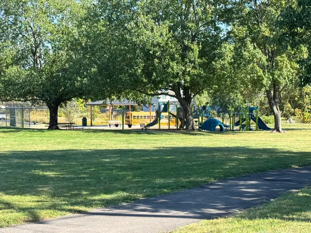 a view of building with trees