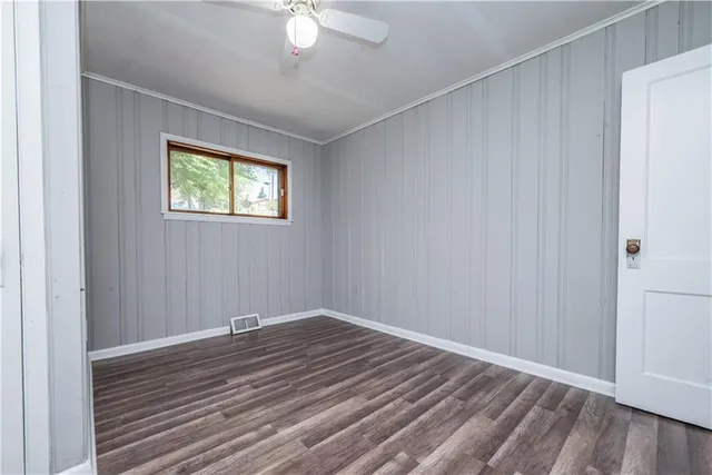 a view of a livingroom with a hardwood floor