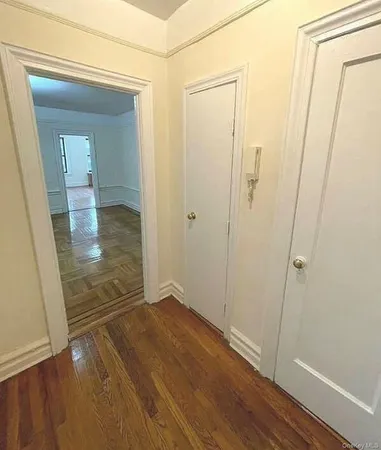 a view of wooden door