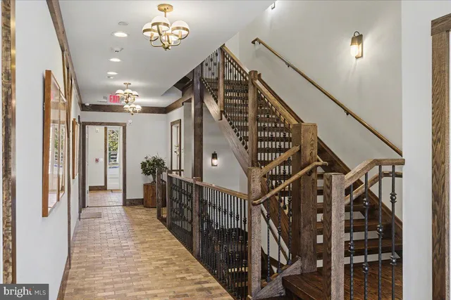 a view of an entryway with stairs