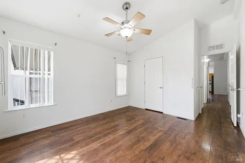 a view of a livingroom with a window