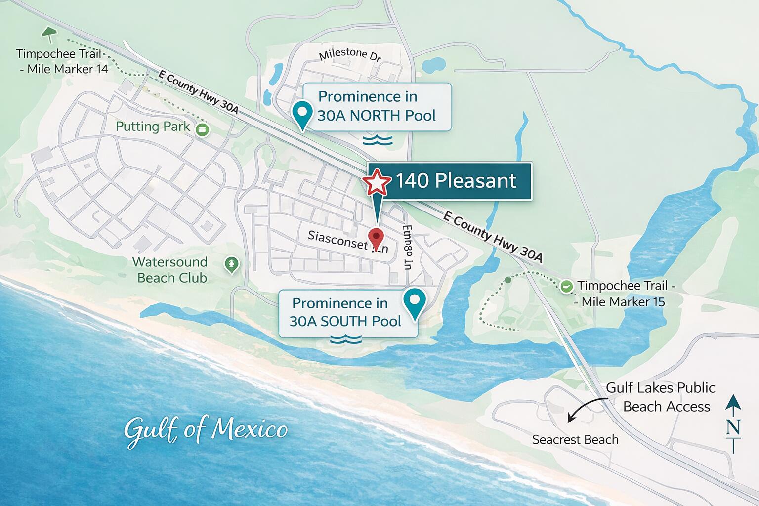 140 Pleasant St Inlet Beach Inlet Beach, FL 32461 - Photo 55 of 57 Neighborhood Map