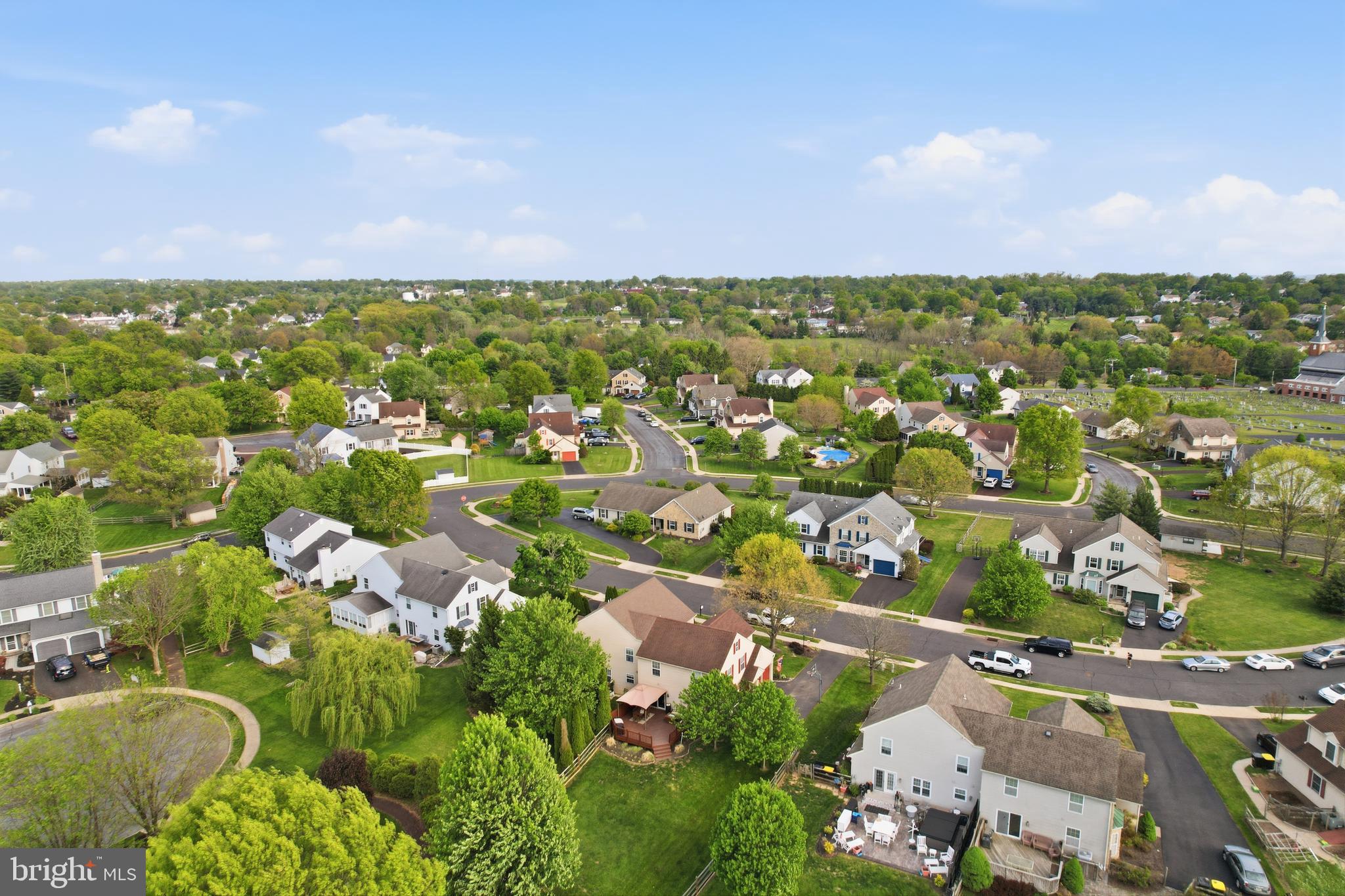 155 Nectar Run Telford, PA 18969 - Photo 32 of 32 an aerial view of residential houses with outdoor space and trees