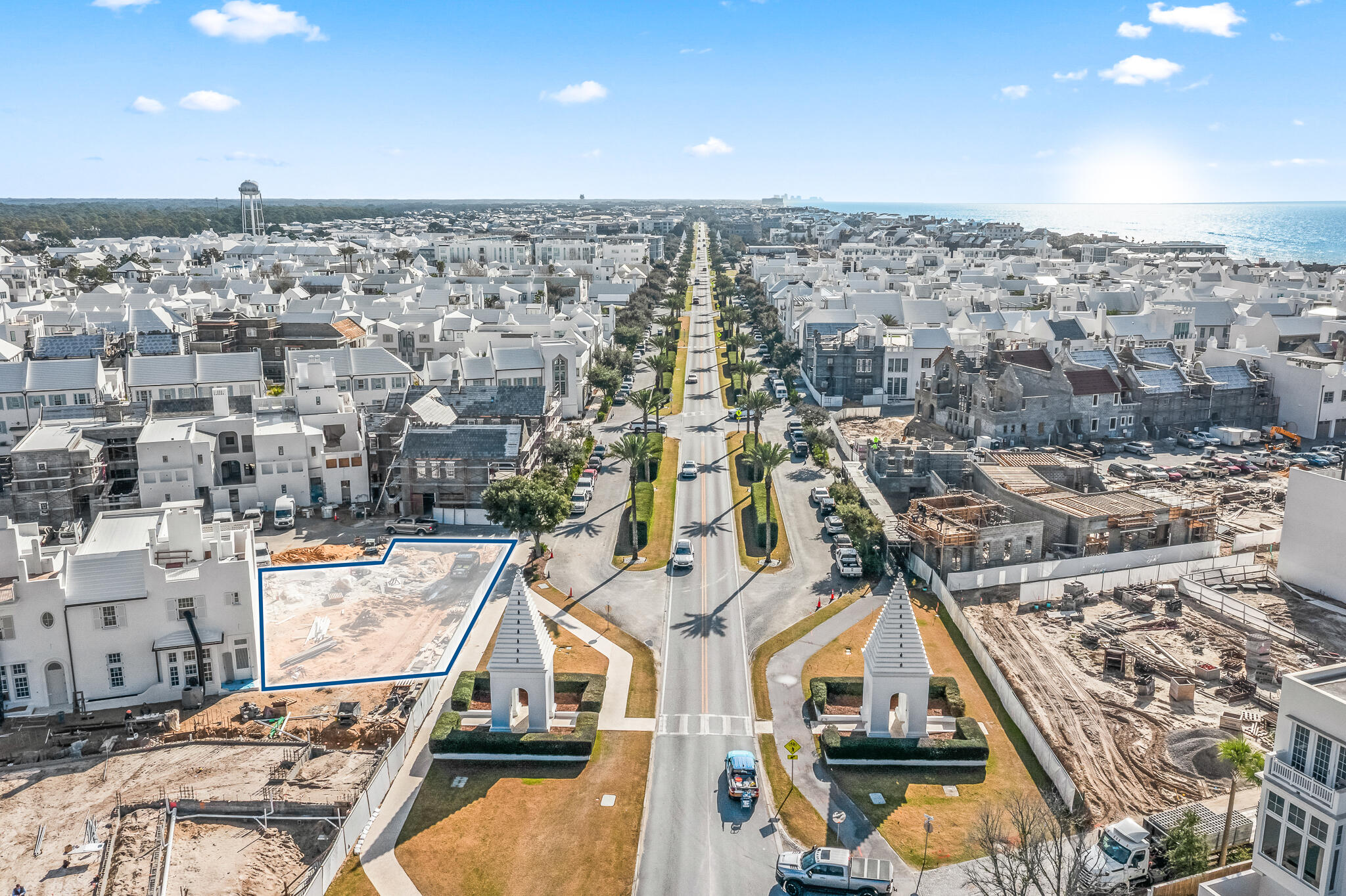 an aerial view of a city