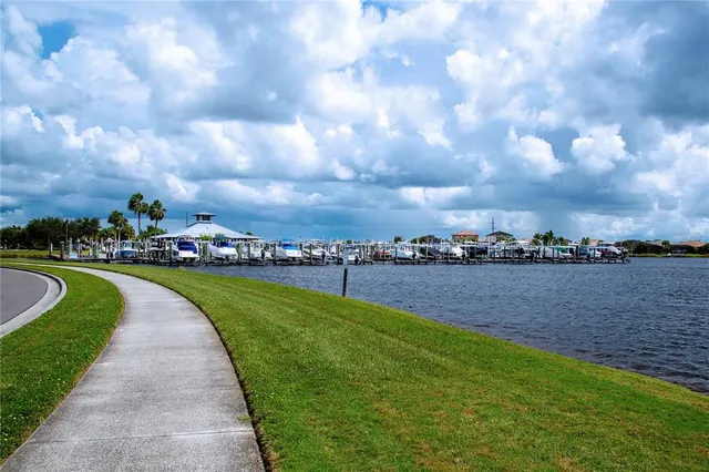 an aerial view of a house with outdoor space