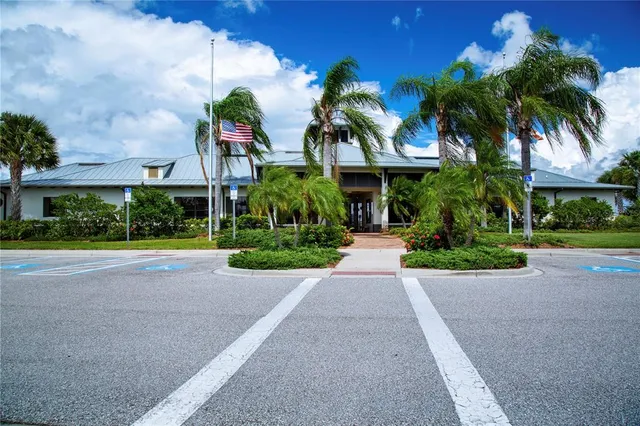 a view of a lake with a yard