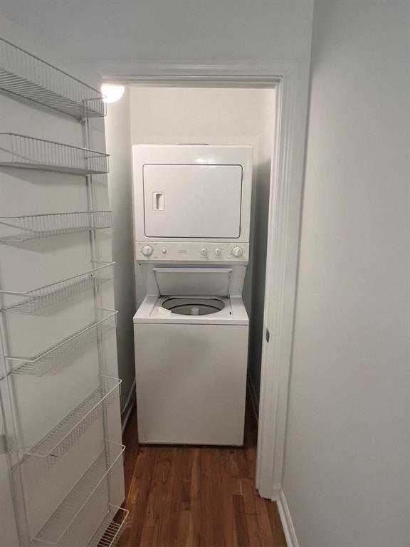 323 8th Street Northeast, Unit 6 Atlanta, GA 30309 - Photo 13 of 15 a utility room with wooden floor washer and dryer