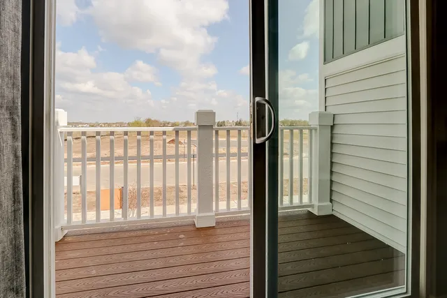a view of wooden balcony
