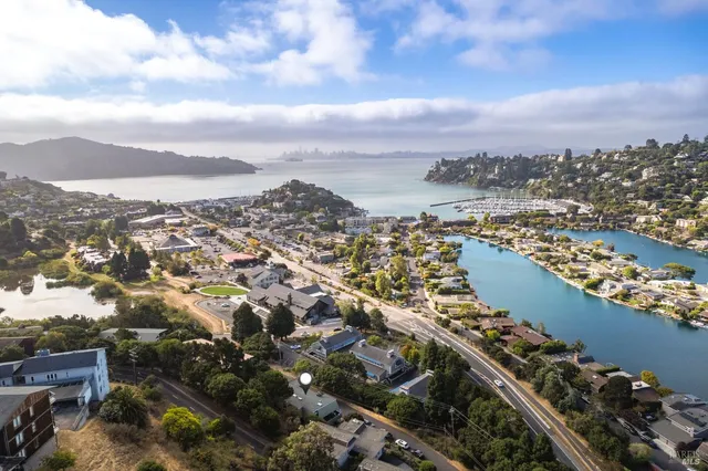 an aerial view of a city