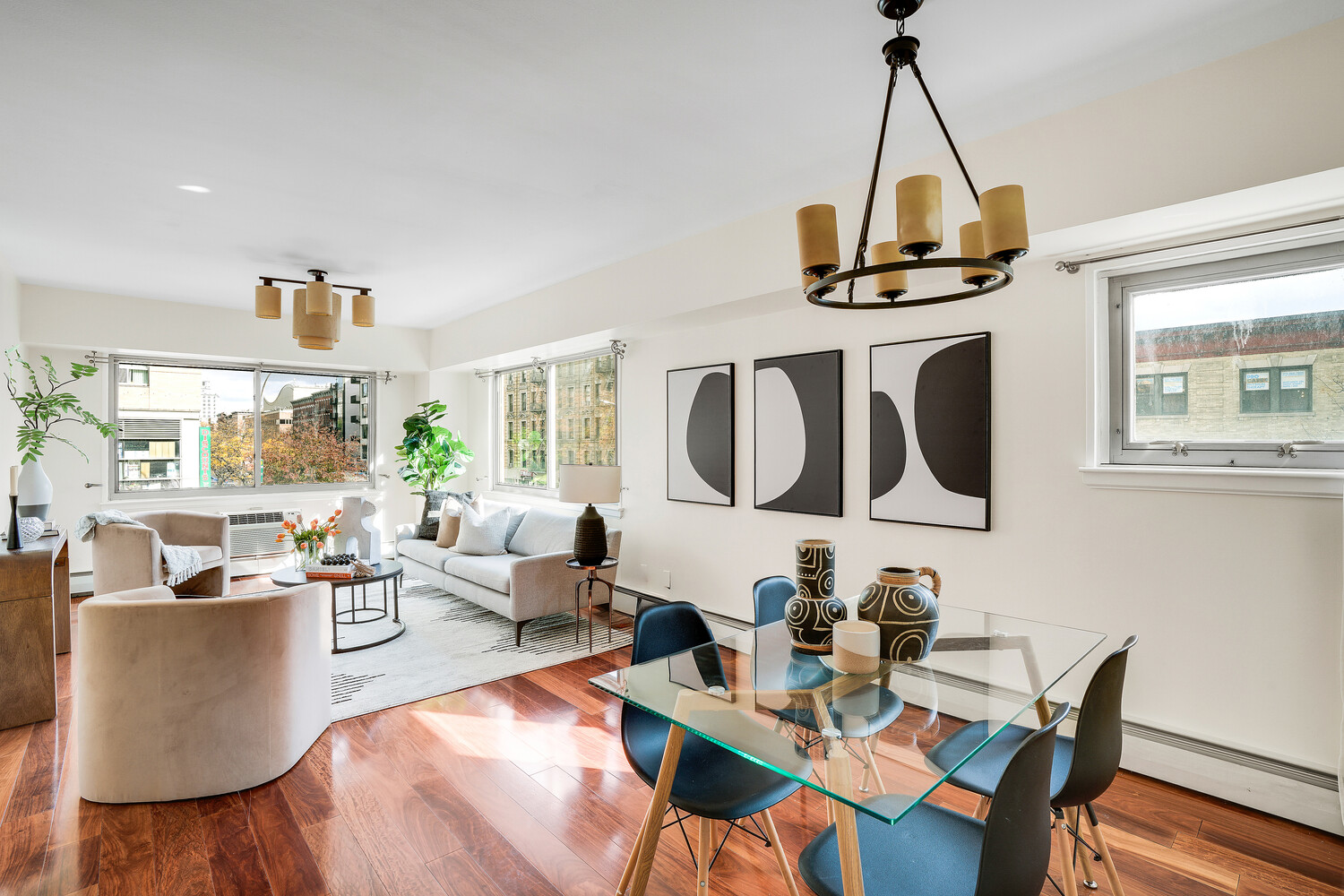 300 West 145th Street, Unit 1K Manhattan, NY 10039 - Photo 5 of 28 a view of a dining room with furniture window and outside view