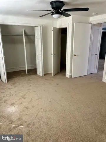 an empty room with closet