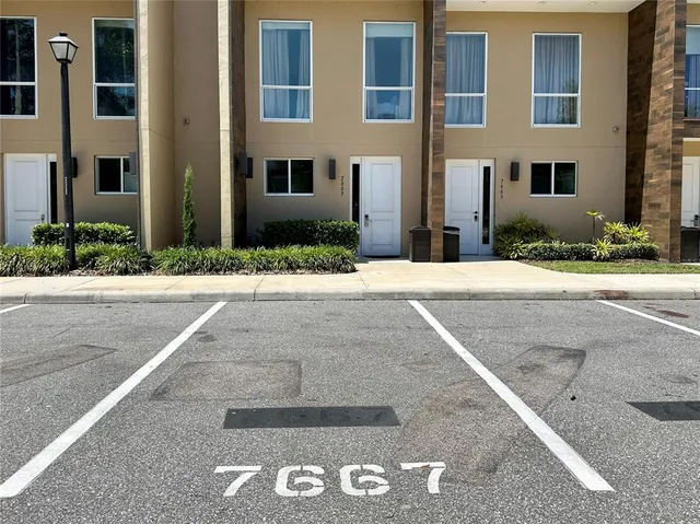 a front view of a building