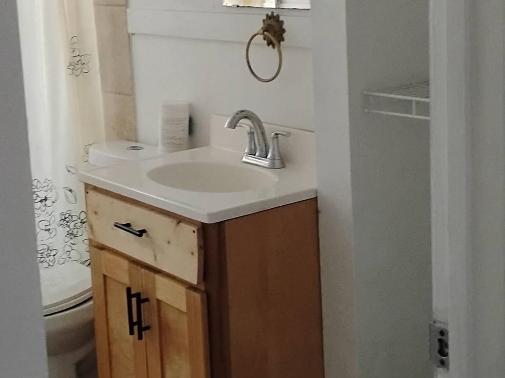 3436 West Horn Lake Road Memphis, TN 38109 - Photo 17 of 20 a bathroom with a sink a mirror and shower