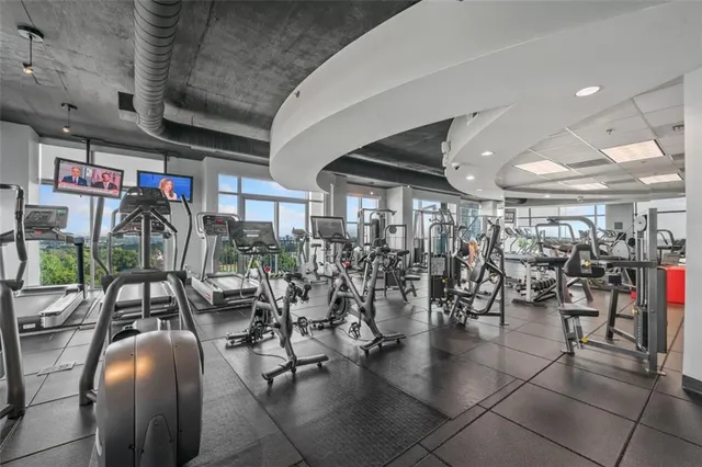 a view of a balcony with an ocean