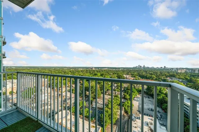 a view of city from balcony