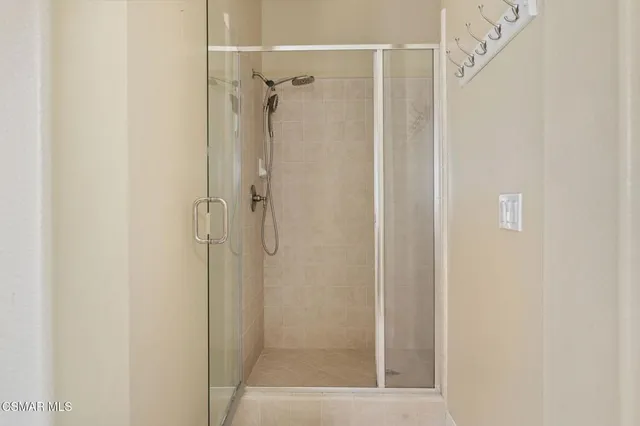 a view of an empty walk in closet