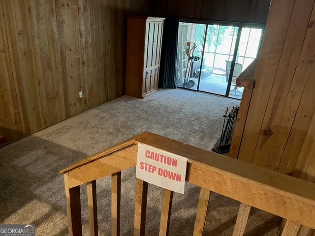 a view of a wooden door