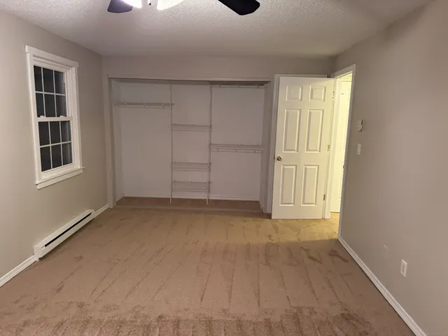 an empty room with windows