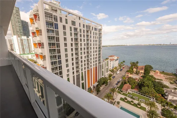 a view of a balcony with an outdoor space