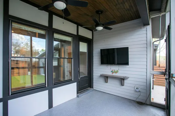 a view of a backyard with a garden