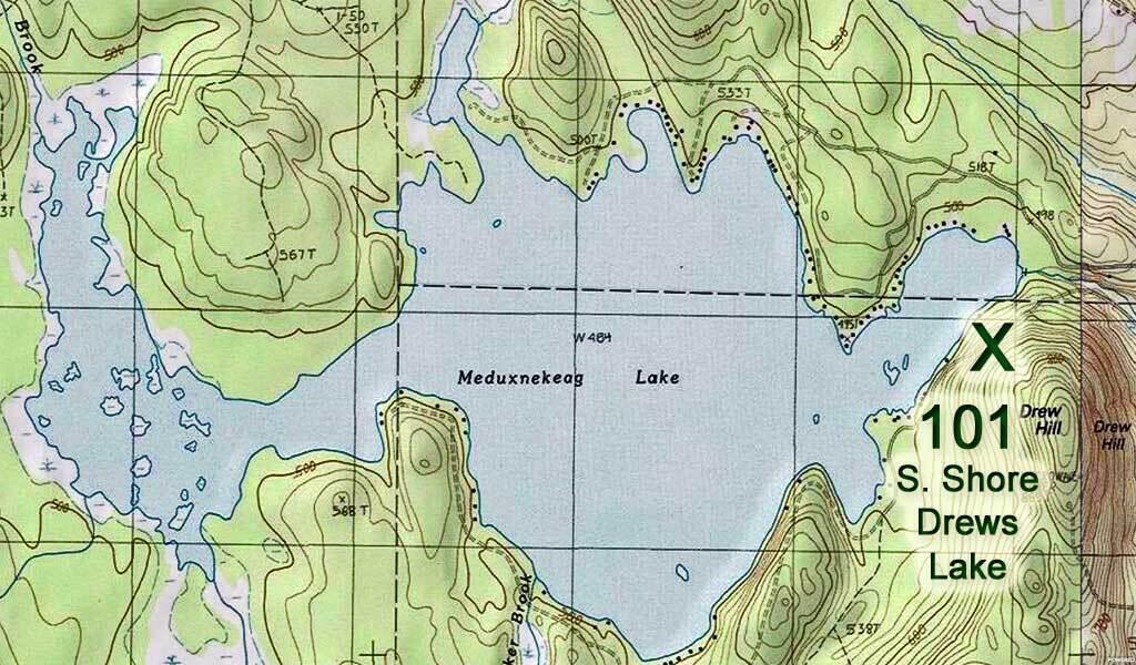 101 South South Shore Road Linneus, ME 04730 - Photo 13 of 95 topo-map-drews-lake-101-s-s