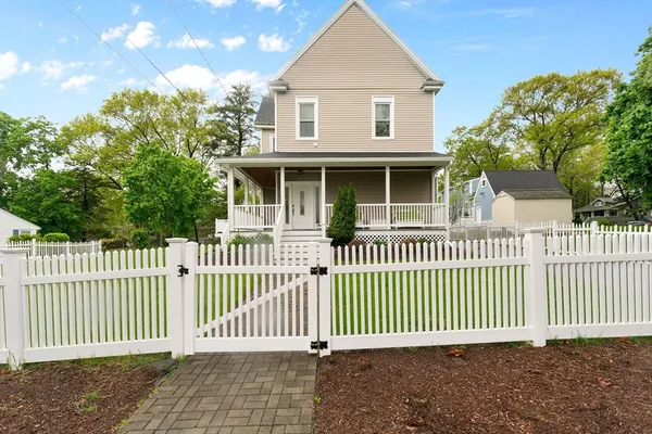 a view of a house with a porch