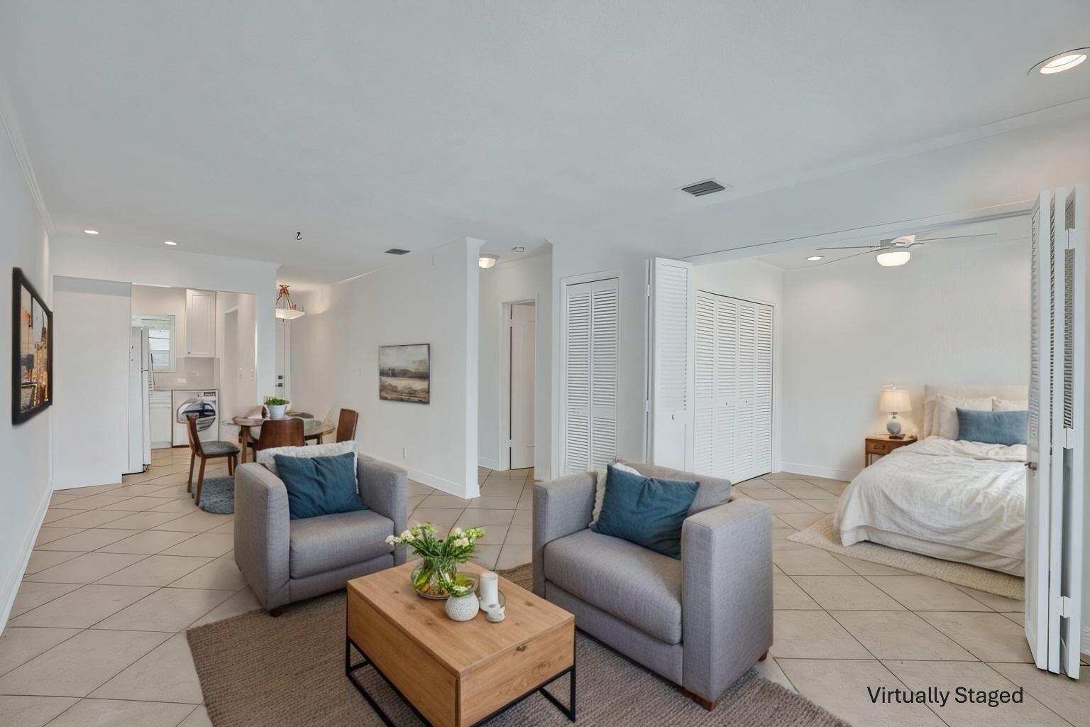 2311 Northeast 36th Street, Unit 2F Lighthouse Point, FL 33064 - Photo 10 of 23 Living Room Staged