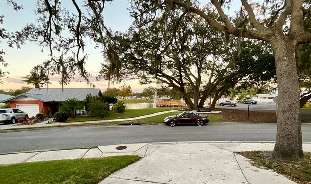 a view of a street with houses