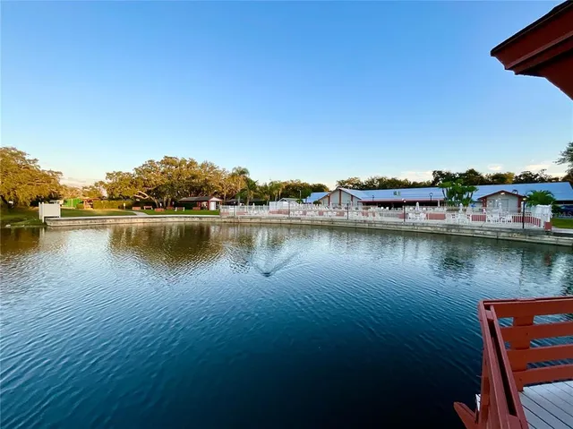 a view of a lake with houses