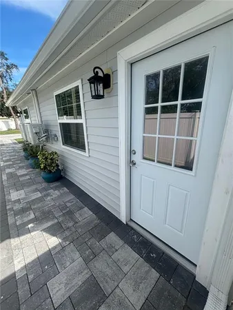 a house with white door