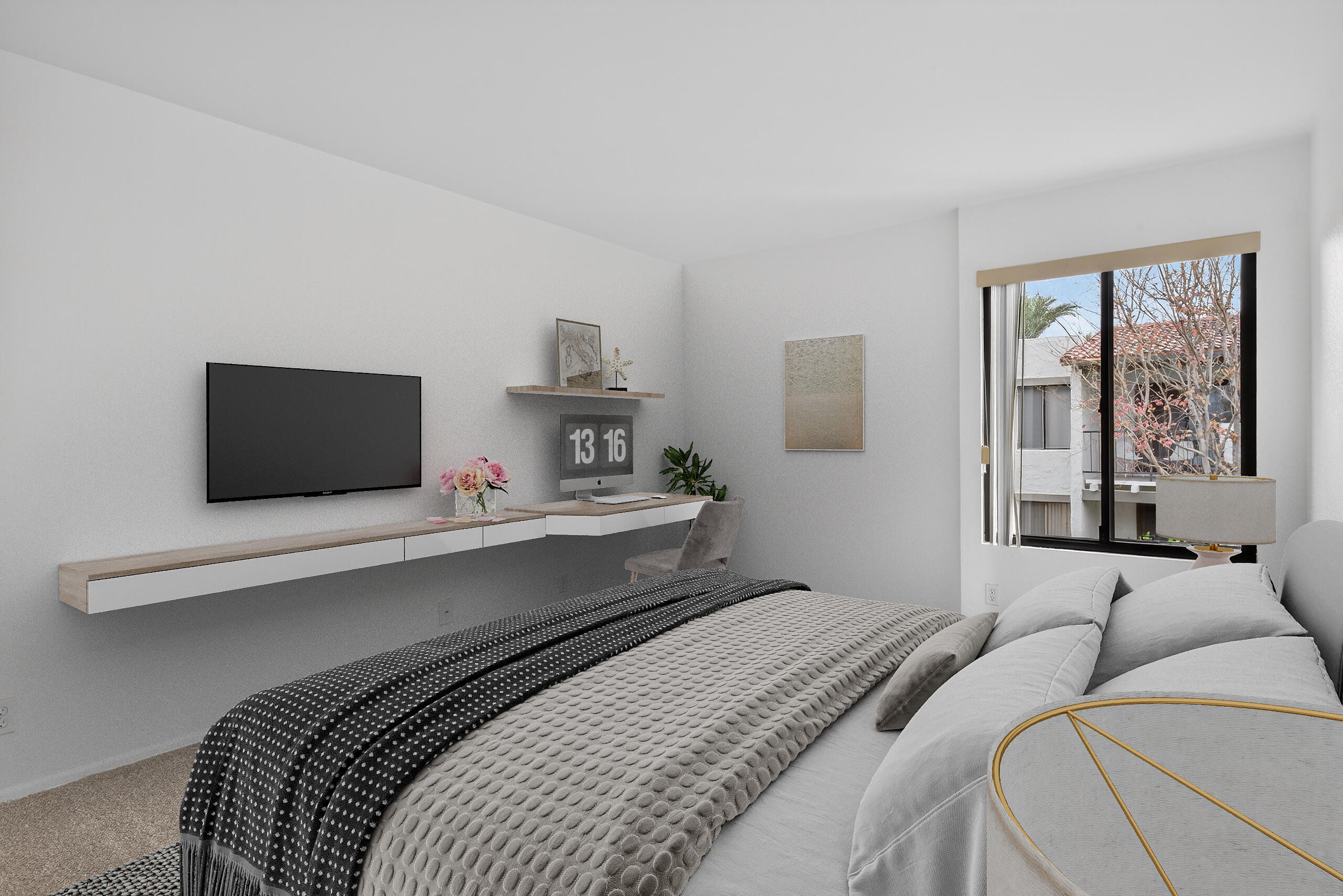 1050 Ramon Road, Unit 127 Palm Springs, CA 92264 - Photo 16 of 29 a bedroom with a bed and window