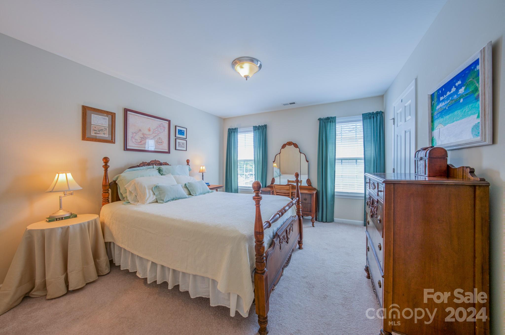 234 Roanoke Road Fletcher, NC 28732 - Photo 19 of 24 a bedroom with a bed and a potted plant
