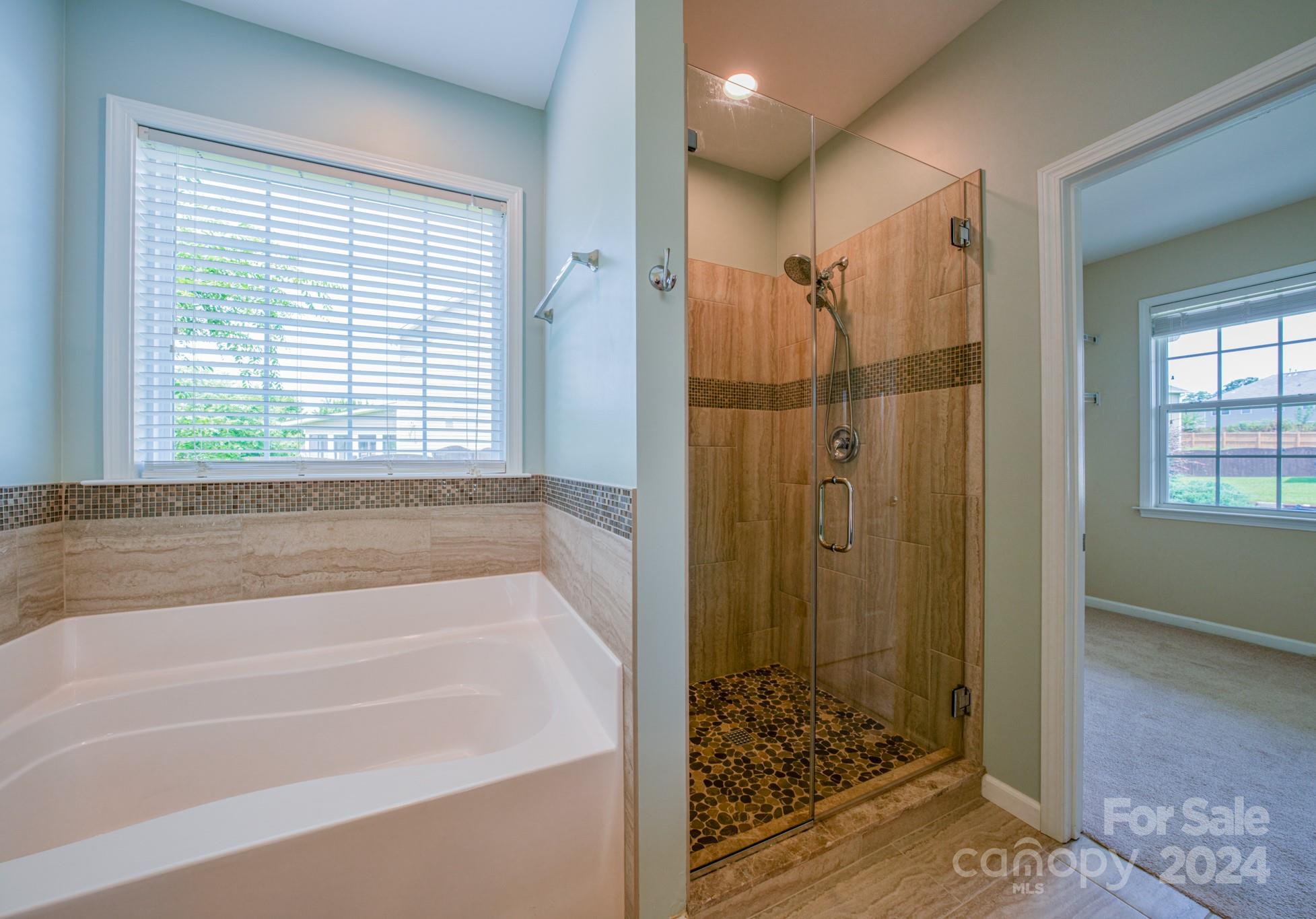234 Roanoke Road Fletcher, NC 28732 - Photo 9 of 24 a bathroom with a bathtub and shower
