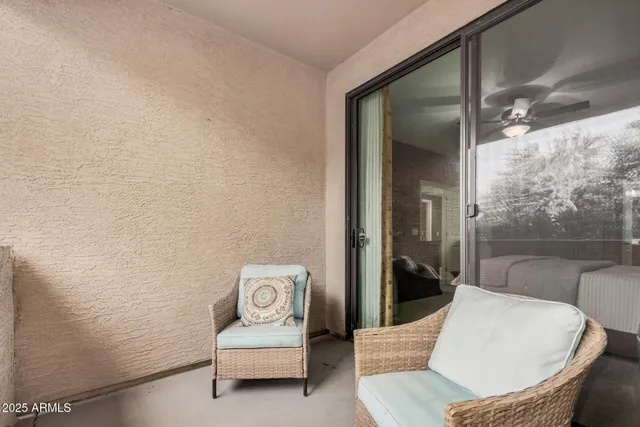 a living room with furniture