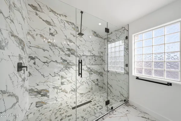 a bathroom with shower